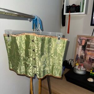 Green Brocade Corset